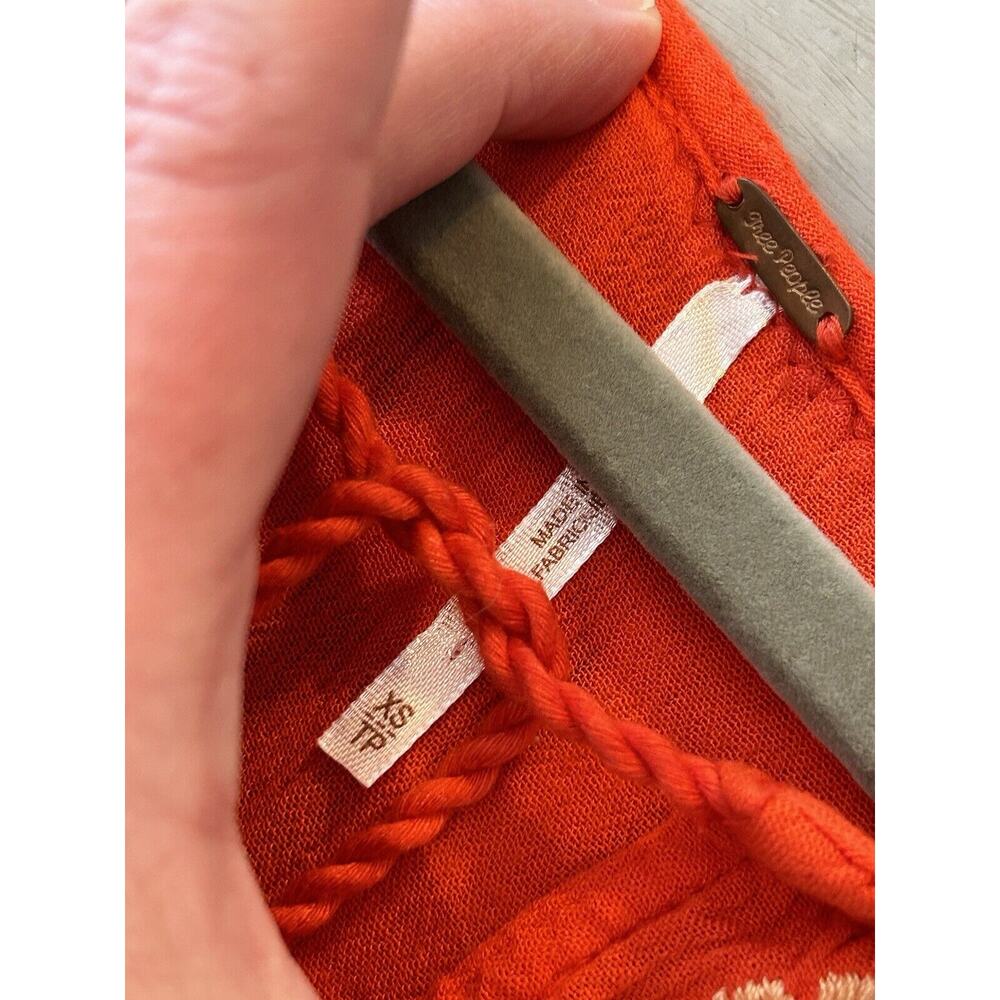 FREE PEOPLE Poppy Red Spell on You Embroidered Mini Peasant Boho Dress Sz XS - Picture 7 of 14